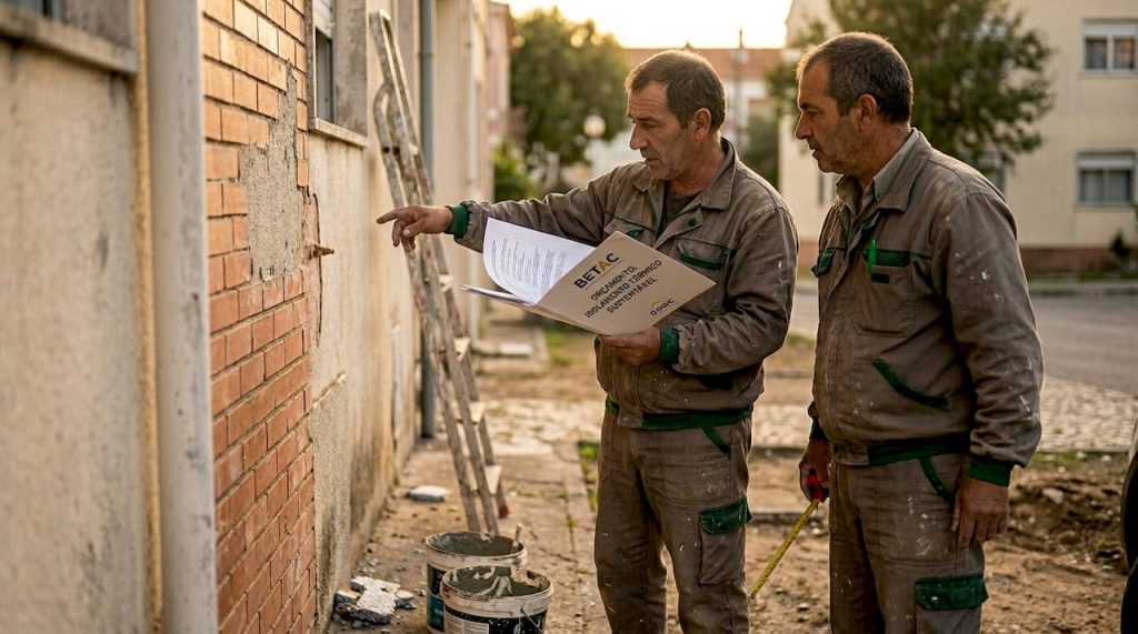 Especialistas avaliam a parede para encontrar soluções de isolamento mais ecológicas.