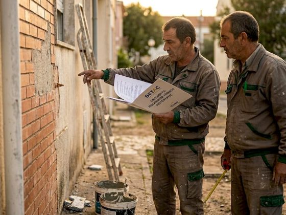 Especialistas avaliam a parede para encontrar soluções de isolamento mais ecológicas.