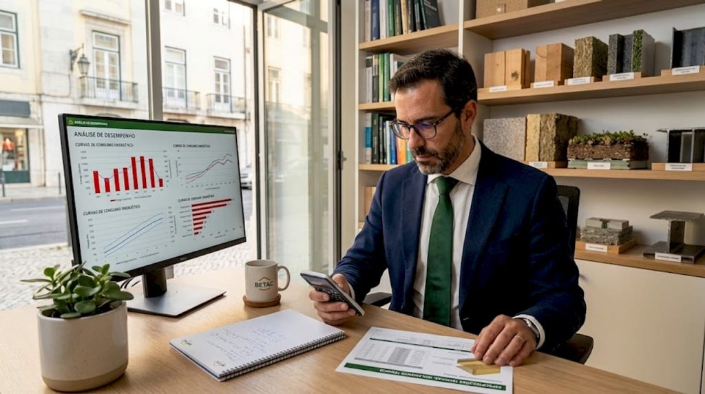 Engenheiro avalia proposta orçamental tendo em conta os requisitos técnicos.