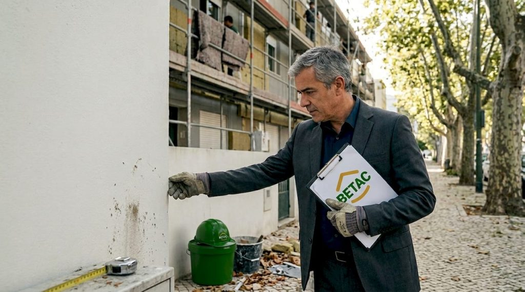 Especialista analisa a eficiência do isolamento térmico num edifício contemporâneo