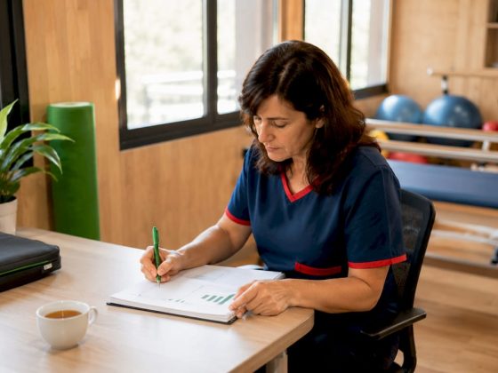 Acompanhamento da reabilitação por um terapeuta durante o período de isolamento clínico.
