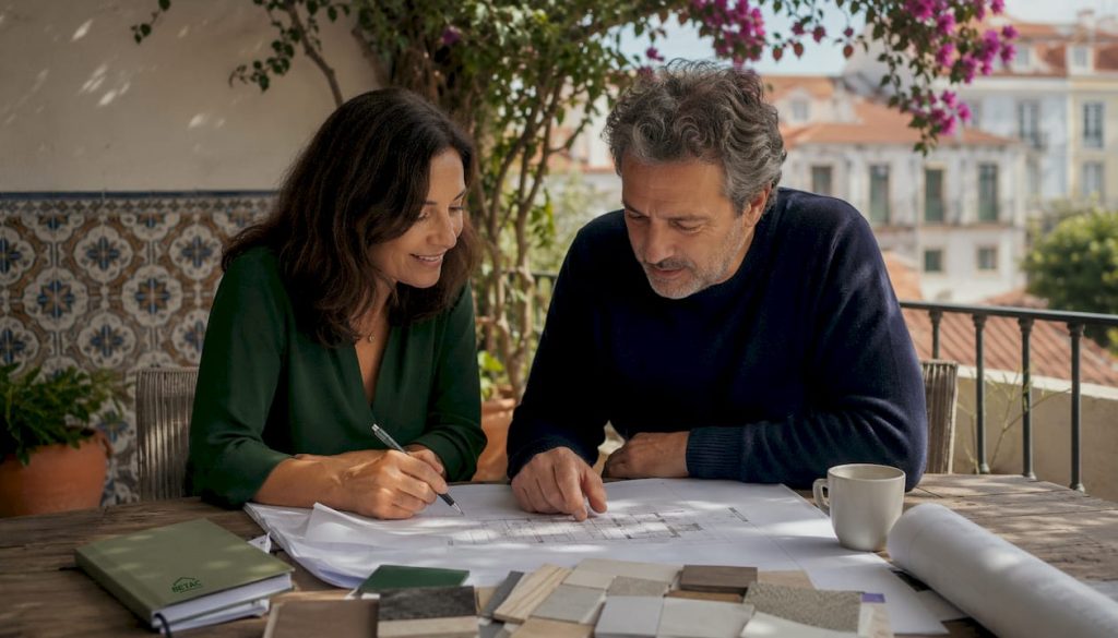 Casal a pensar em renovar a casa