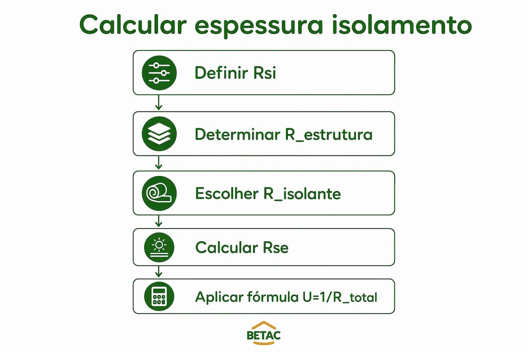 Infográfico: como calcular a espessura ideal do isolamento, passo a passo