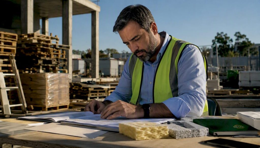 Engenheiro a avaliar soluções de isolamento térmico