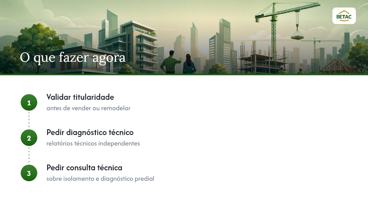 O que a Betac Expertise recomenda fazer agora — overview diagram