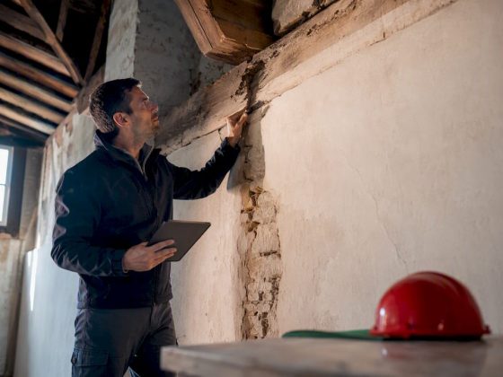 Inspeção estrutural num edifício antigo