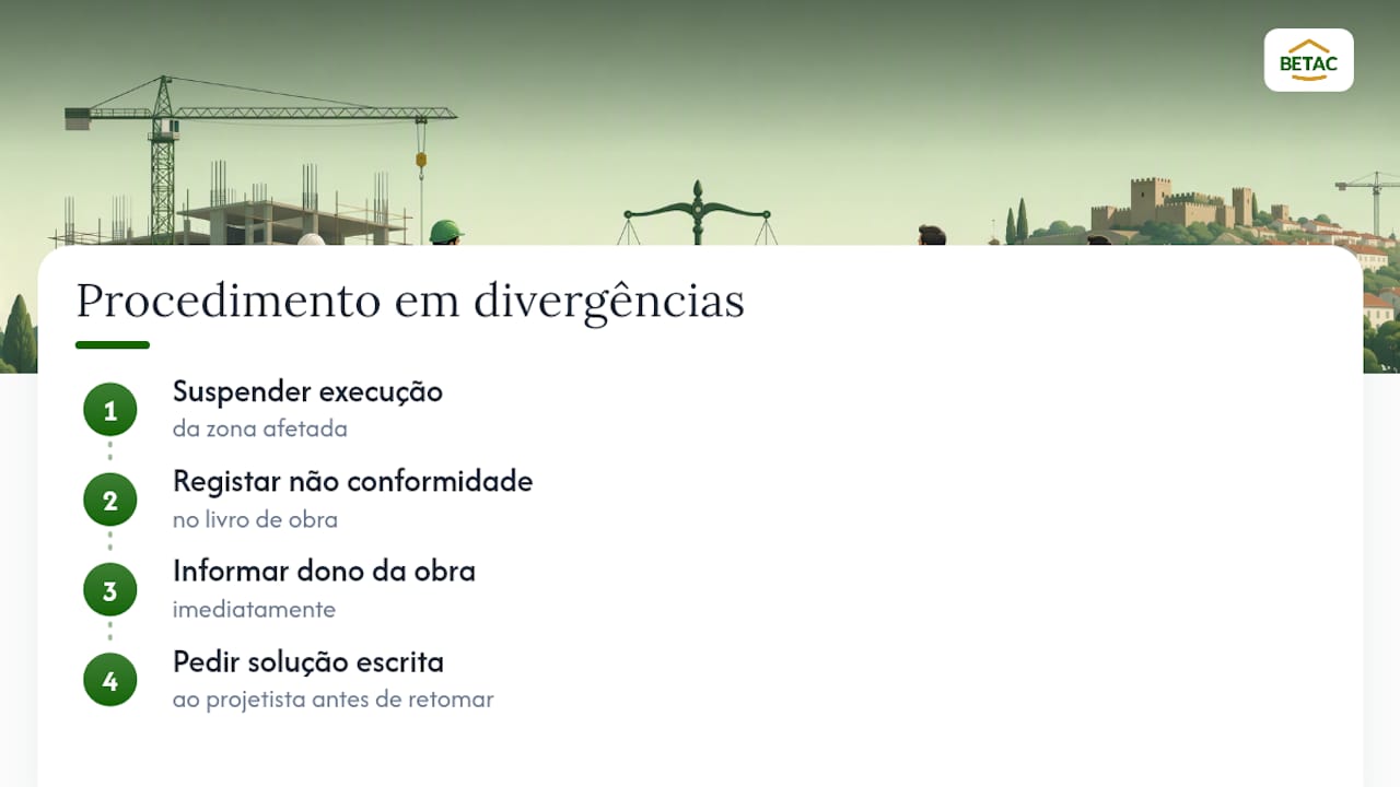Procedimento legal em caso de não conformidade