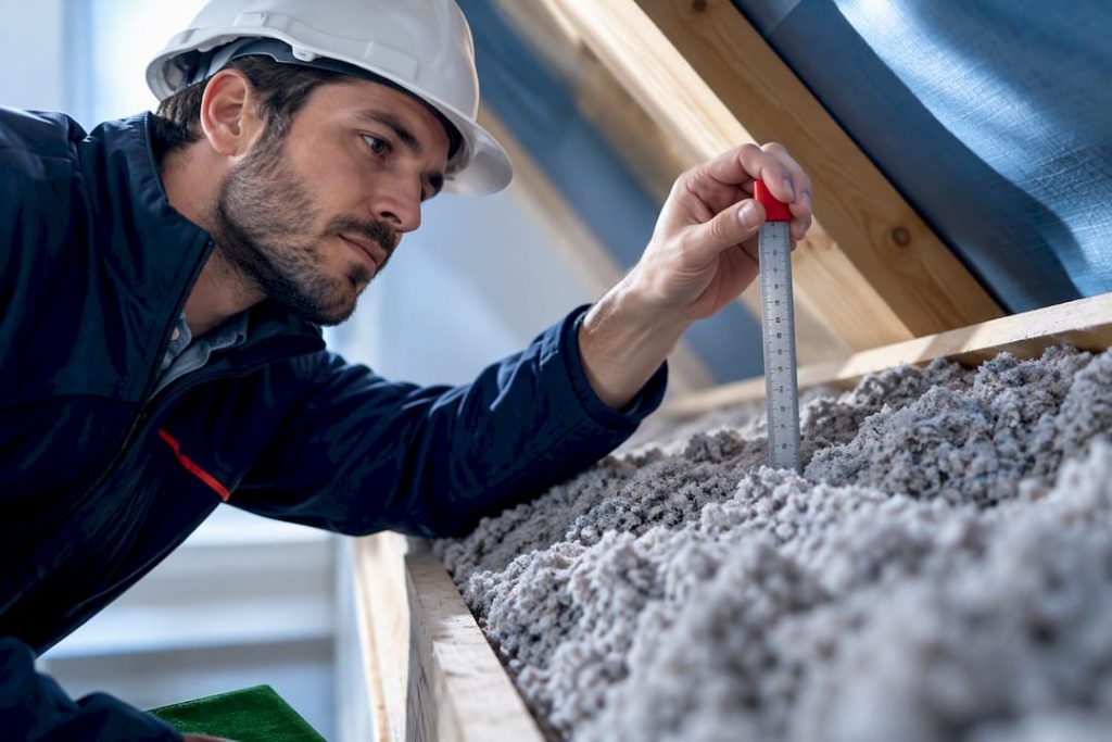 Técnico a medir a camada de celulose