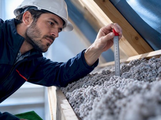 Técnico a medir a camada de celulose