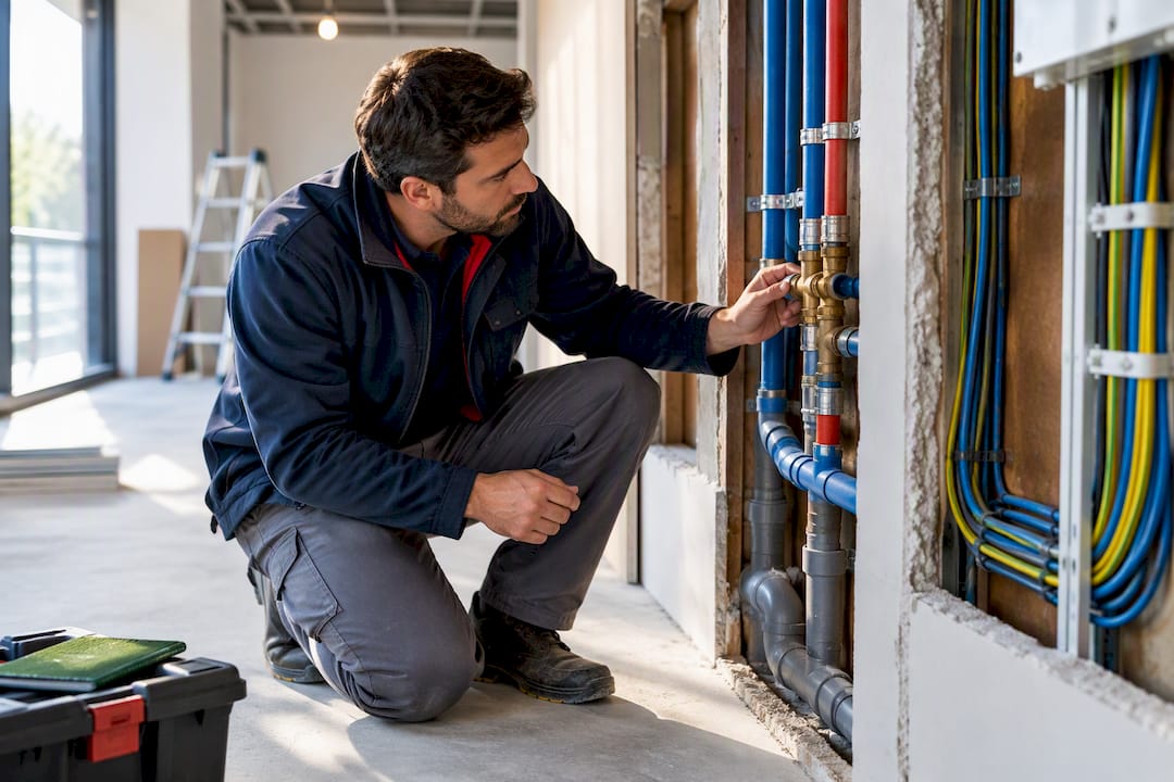 Teste às canalizações numa obra de remodelação