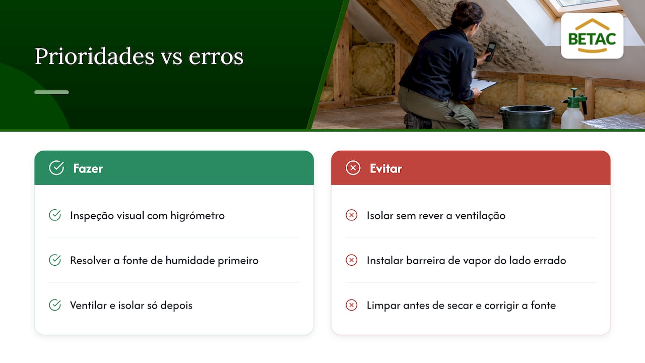 Perspetiva do autor sobre prioridades e erros frequentes — overview diagram